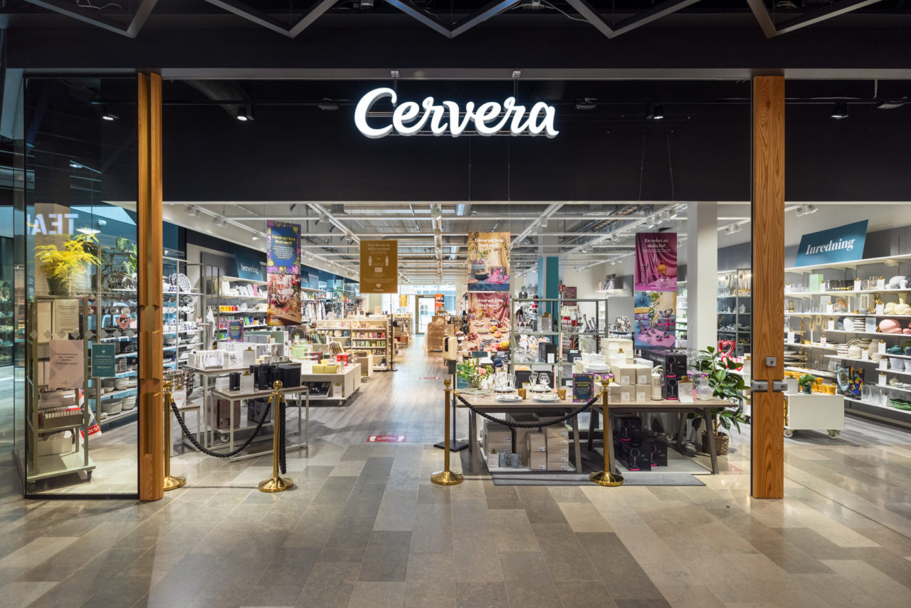 Entré till inrednings- och presentbutiken Cervera