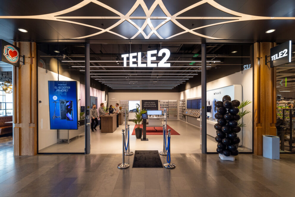 Entré till elektonikbutiken Tele2