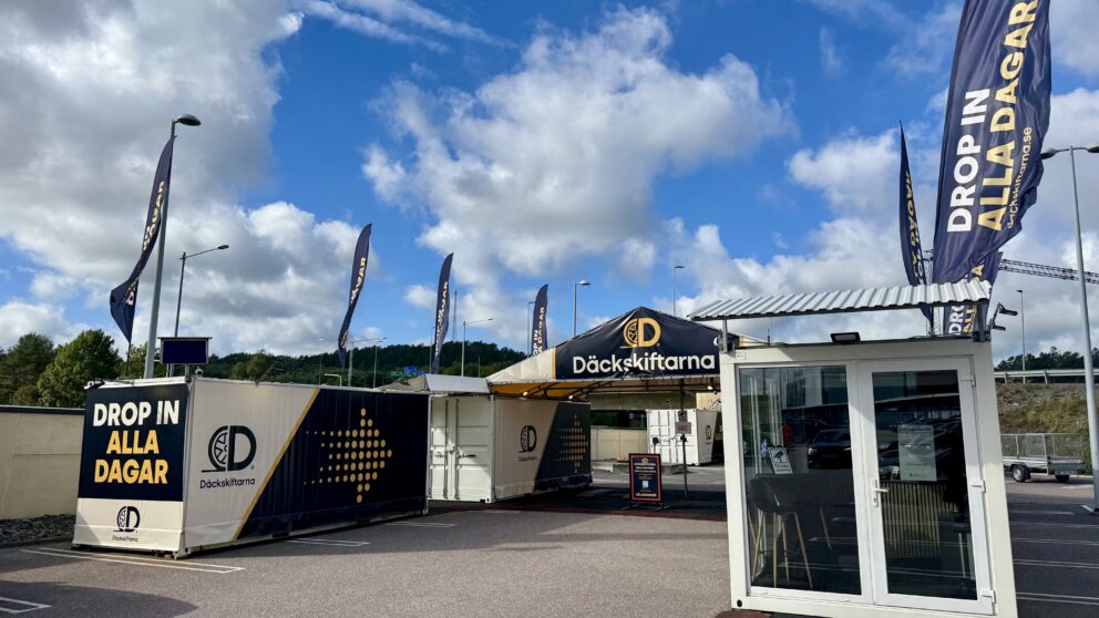 Däckskiftarna på Kongahälla Centers parkering
