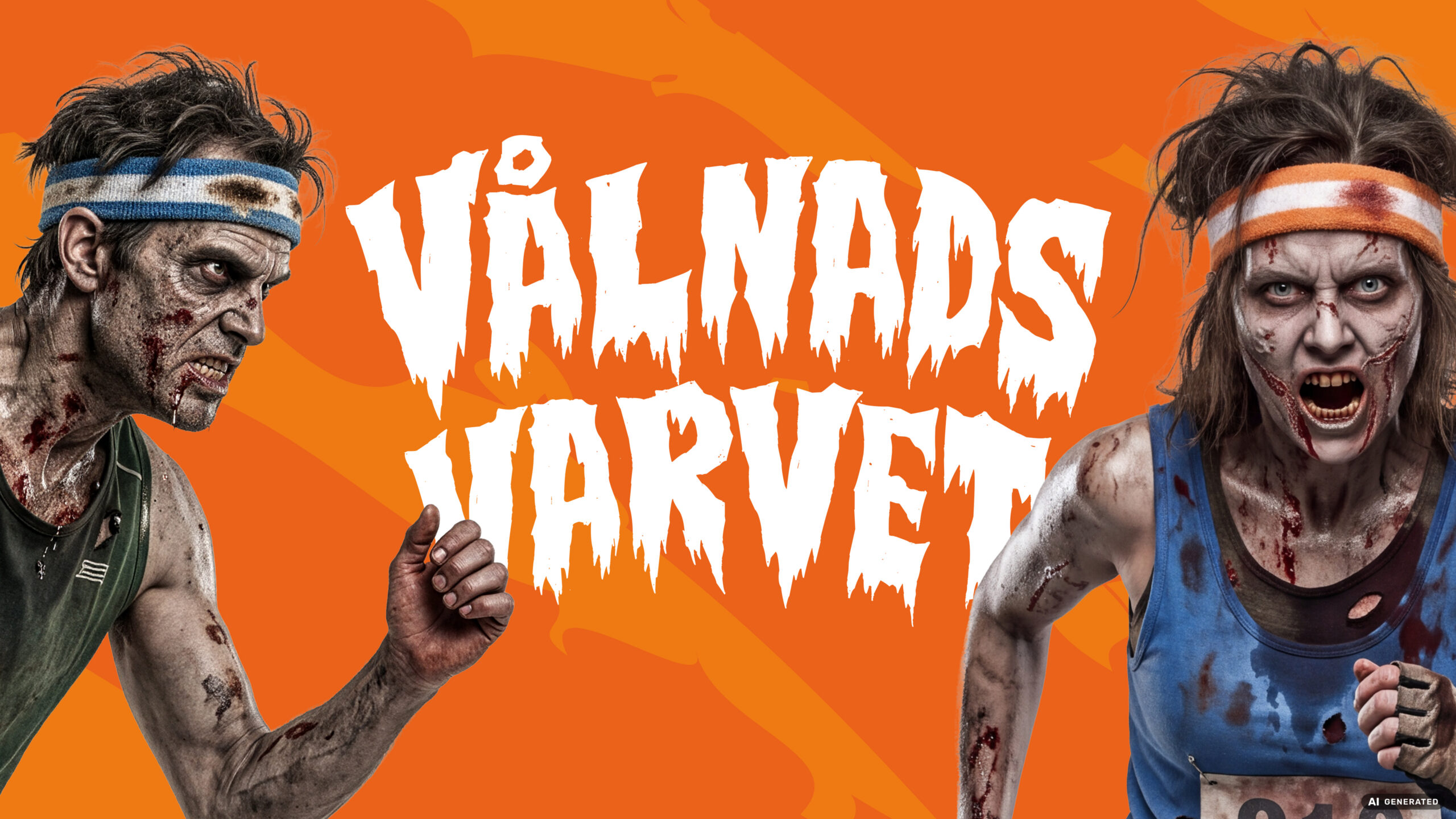 Två zombies och texten Vålnadsvarvet